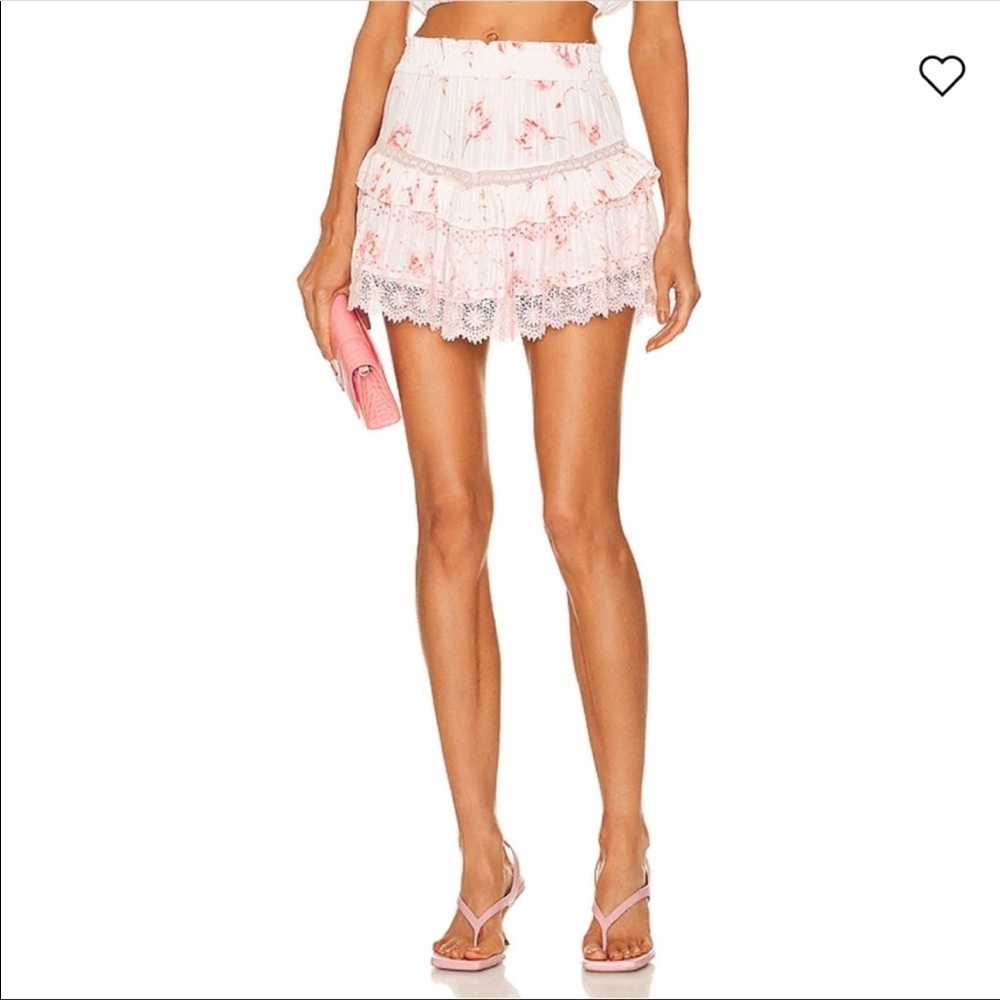 LoveShackFancy Tanisha Skirt Cherry Soda NWT - Ruffle Mini